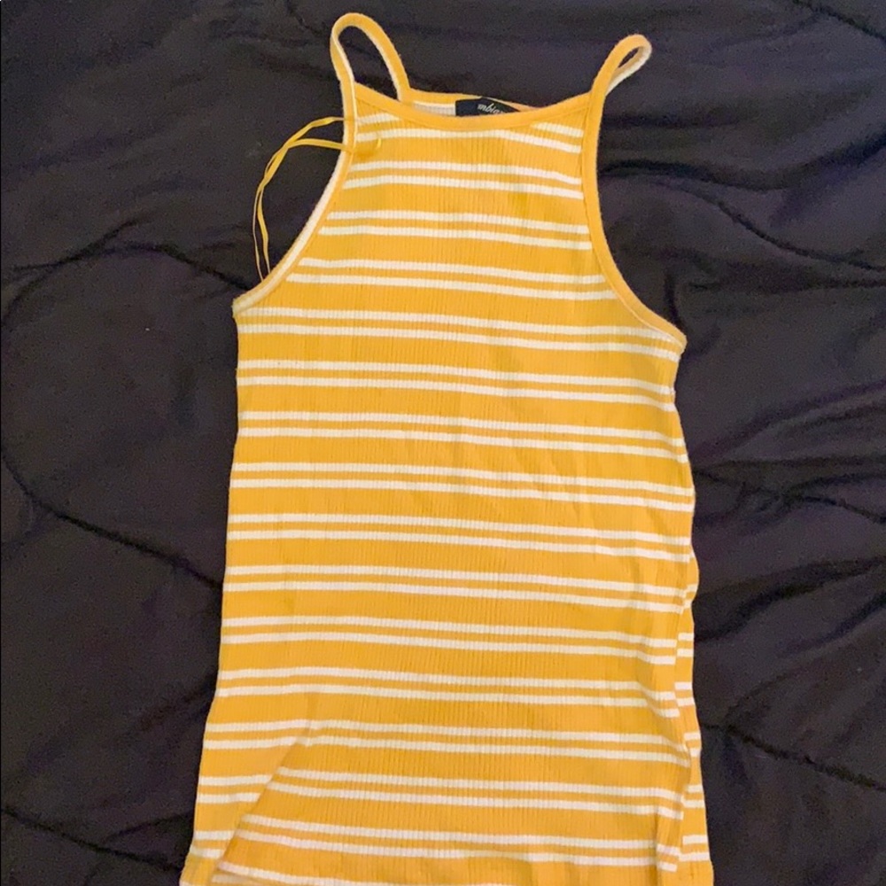 Yellow and white stripe tank top